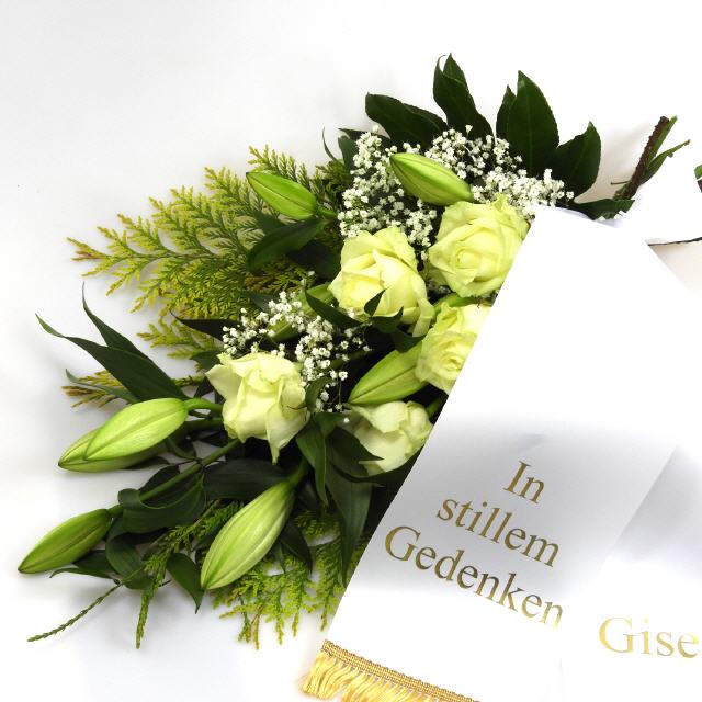 Trauerstrauß arrangiert aus Frischblumen - ab 30,- EUR